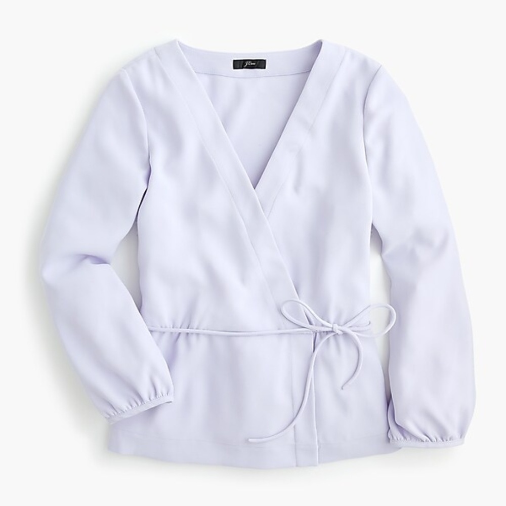J.Crew Petite Drapey crepe faux-wrap top size 4p